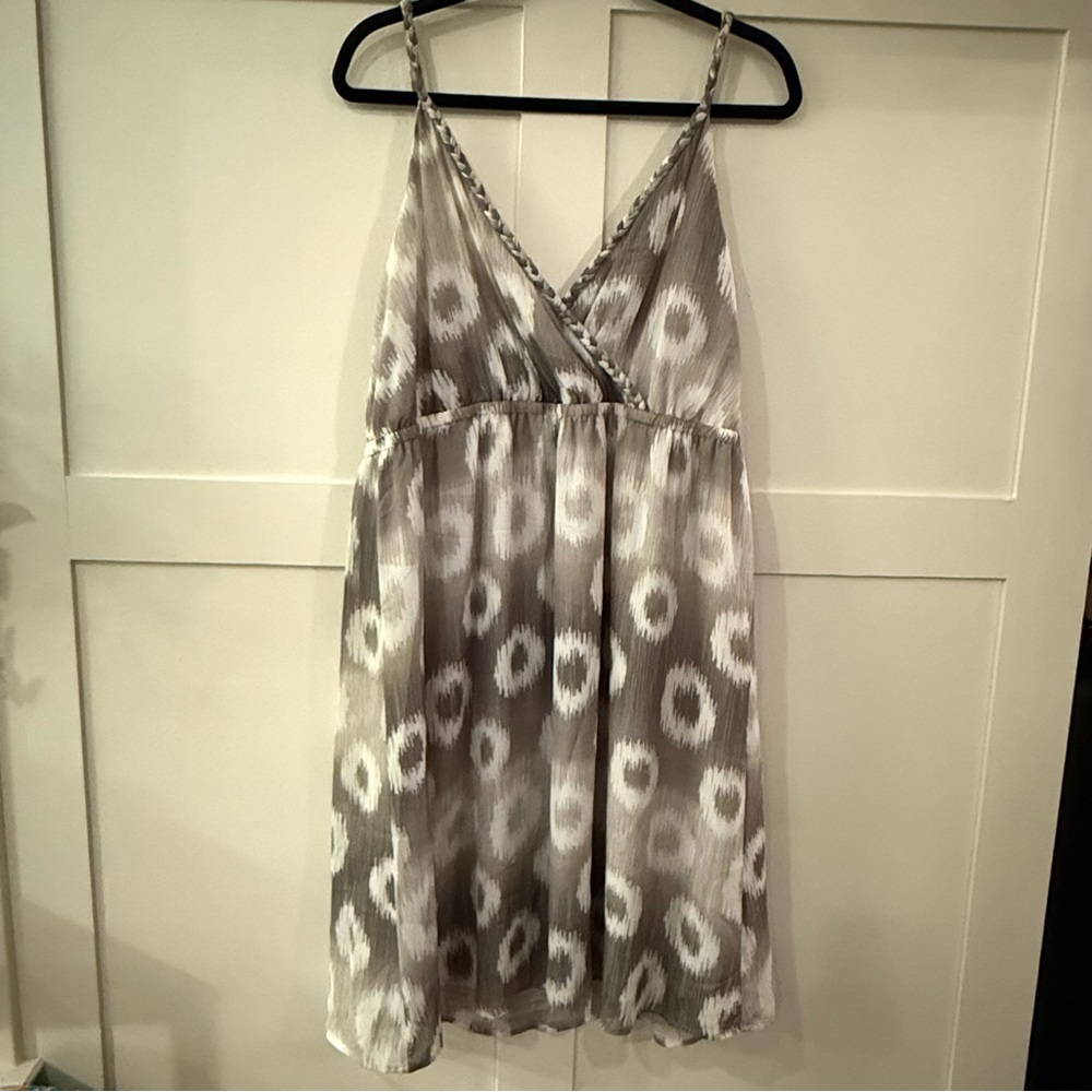 Lane Bryant Braided V-Neck Sundress - Gray & White - 18